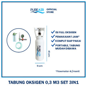Pureair Tabung Oksigen 0,3m3 Paket 3in1
