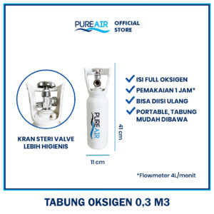 Pureair Tabung 0,3 M3 + Isi Oksigen Full