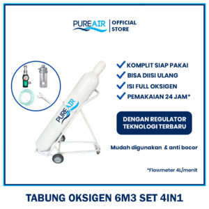 Pureair Tabung Oksigen 6m3 Paket 4in1