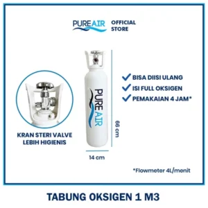 Pureair Tabung 1 M3 + Isi Oksigen Full