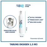 Pureair Tabung 1,5 M3 + Isi Oksigen Full