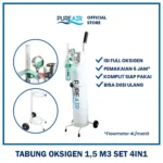 Pureair Tabung Oksigen 1,5m3 Paket 4in1