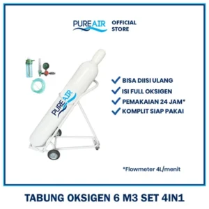 Pureair Tabung Oksigen 6m3 Paket 4in1