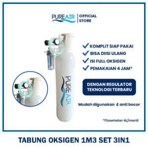 Pureair Tabung Oksigen 1m3 Paket 3in1