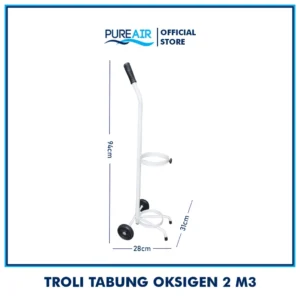 Pureair Troli Untuk Tabung Oksigen 2 M3