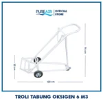 Pureair Troli Untuk Tabung Oksigen 6 M3