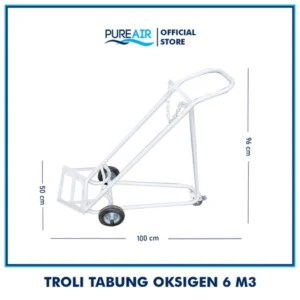 Pureair Troli Untuk Tabung Oksigen 6 M3