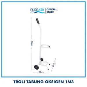 Pureair Troli Untuk Tabung Oksigen 1 M3